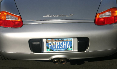 Porsha License Plate